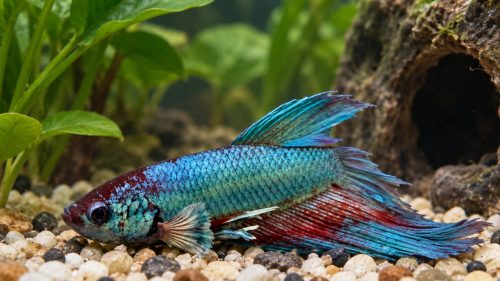 Betta Fish Laying on Bottom of Tank